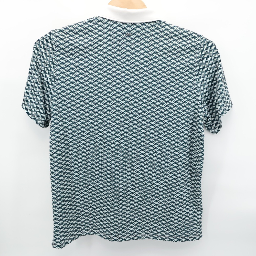 NEW Rhone Geometric Print Performance Polo Green Short Sleeve Mens XL Shirt - Picture 4 of 10
